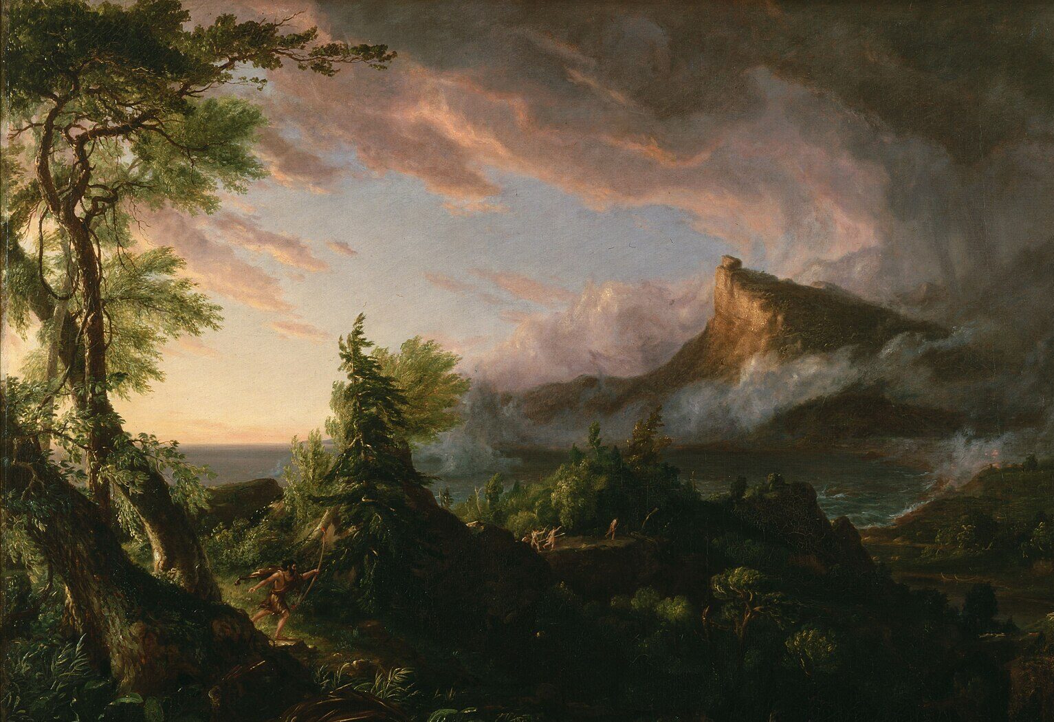 Thomas Cole: The Course of Empires: Savage State, olejomaľba, zdroj: Wikimedia commons