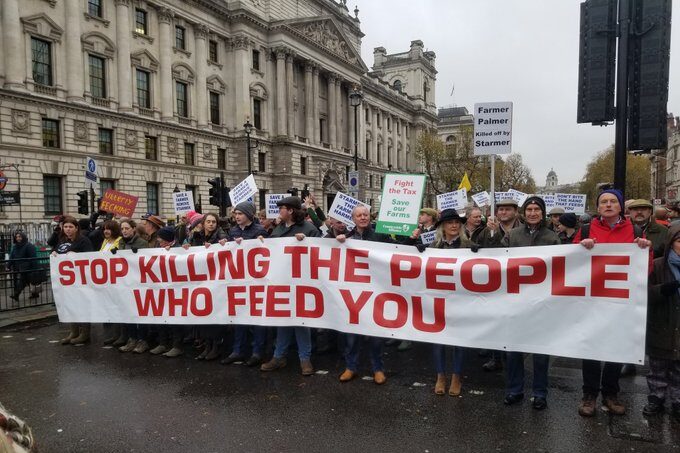 Protest britských farmárov